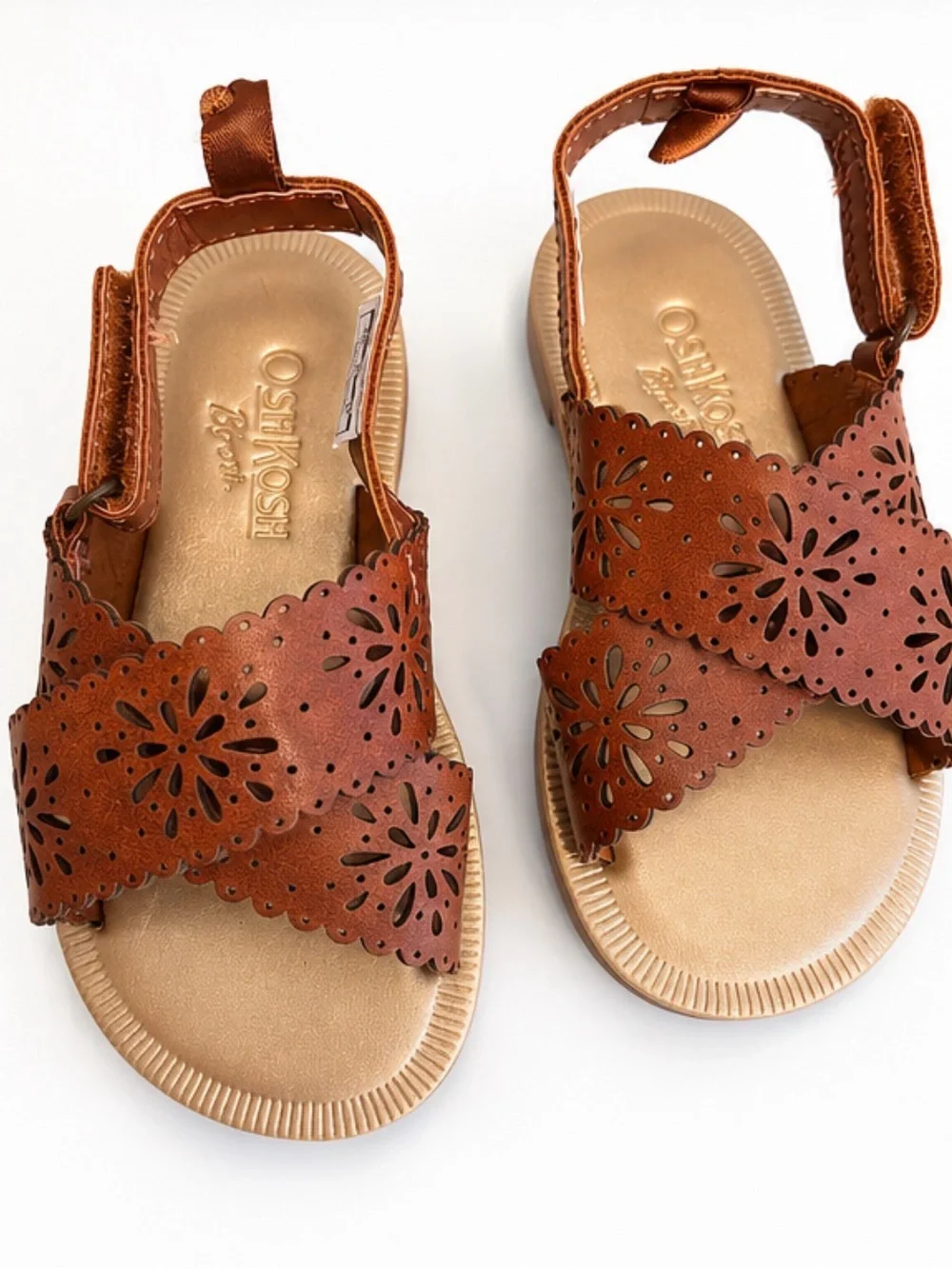 OshKosh B’gosh Toddler Girls Brown Floral Sandals Size 7
